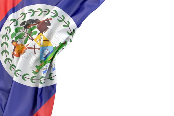 Belize Vlajka Rohu Bílém Pozadí Vykreslování Izolované — Stock fotografie
