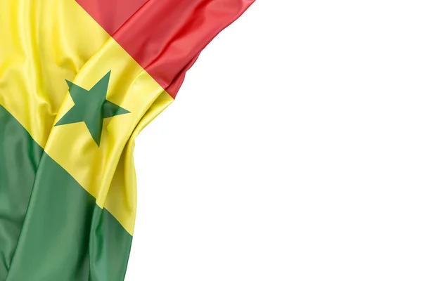 Bandera Senegal Esquina Sobre Fondo Blanco Representación Aislado —  Fotos de Stock