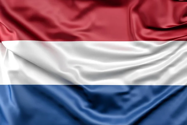 Ruffled Bandeira Dos Países Baixos Renderização — Fotografia de Stock