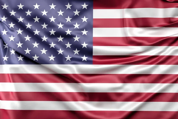 Ruffled Flag United States America Rendering — Stock Photo, Image