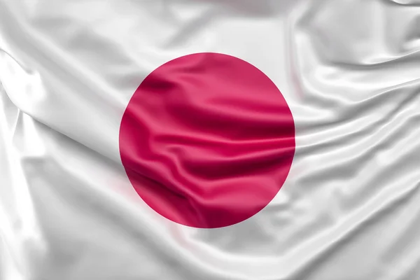 Bendera Ruffled Jepang Perenderan — Stok Foto