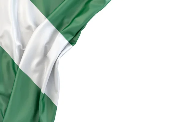 나이지리아의 국기가 배경에 있습니다 렌더링 고립됨 — 스톡 사진