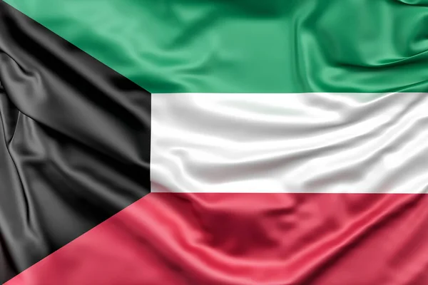Державний Прапор Кувейту Рендерінг — стокове фото