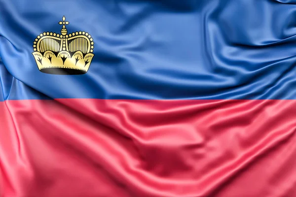 Rozcuchaná Lichtenštejnská Vlajka Vykreslování — Stock fotografie
