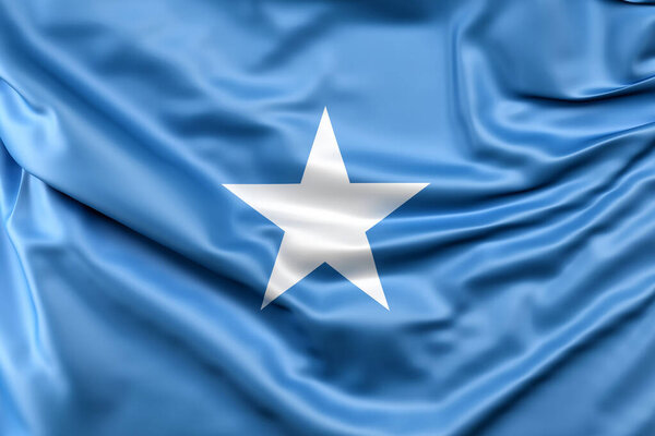 Ruffled Flag of Somalia. 3D Rendering
