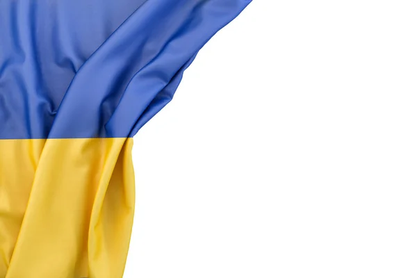 Vlajka Ukrajiny Rohu Bílém Pozadí Vykreslování Izolované — Stock fotografie