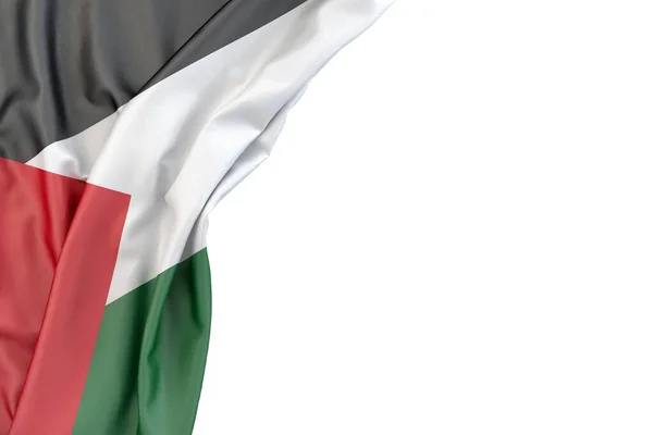 Флаг Палестины Углу Белом Фоне Рендеринг Isolated — стоковое фото