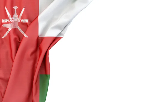 Flagga Oman Hörnet Vit Bakgrund Återgivning Isolerad — Stockfoto