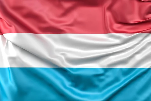 Ruffled Bandeira Luxemburgo Renderização — Fotografia de Stock