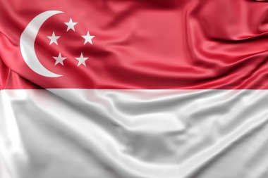 Singapur 'un Dalgalı Bayrağı. 3B Hazırlama