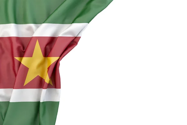 Флаг Суринама Углу Белом Фоне Рендеринг Isolated — стоковое фото