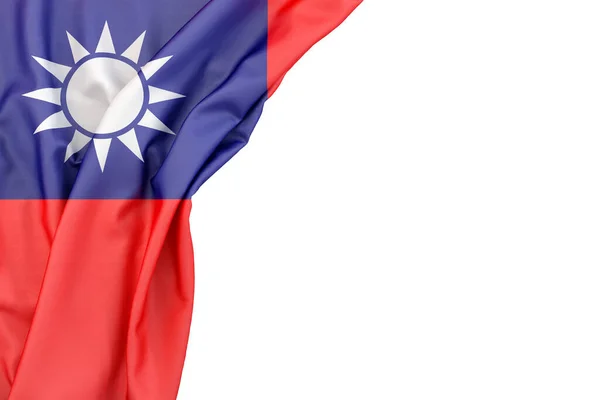 Beyaz Arka Planda Tayvan Bayrağı Boyutlu Görüntüleme Zole Edilmiş — Stok fotoğraf