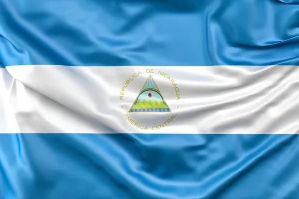Nikaragua Bayrağı Dalgalandı Hazırlama — Stok fotoğraf