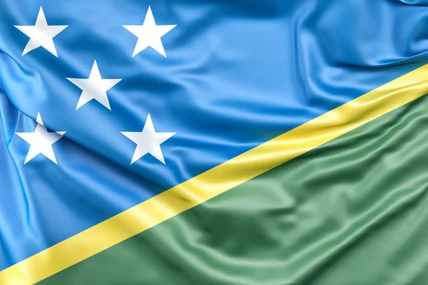 Svindlande Salomonöarnas Flagga Återgivning — Stockfoto
