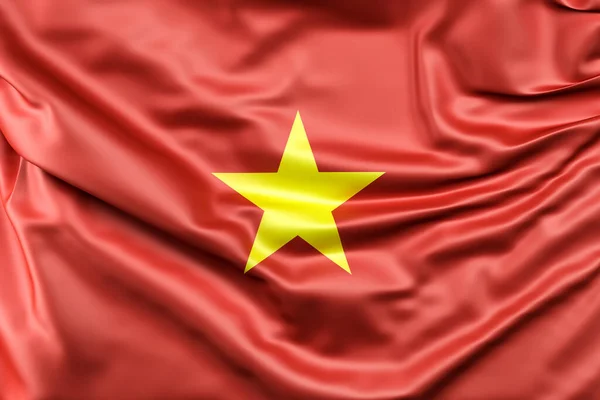 Vietnam Bayrağı Dalgalandı Hazırlama — Stok fotoğraf