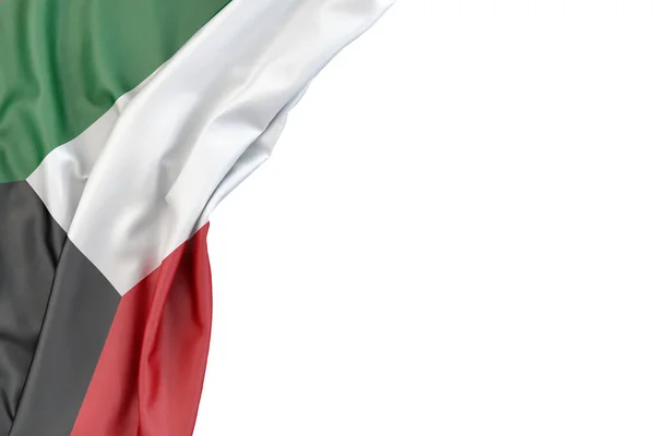 Флаг Кувейта Углу Белом Фоне Рендеринг Isolated — стоковое фото