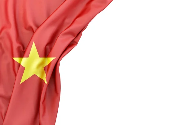 Beyaz Arka Planda Vietnam Bayrağı Var Boyutlu Görüntüleme Zole Edilmiş — Stok fotoğraf