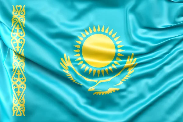 Drapeau Froissé Kazakhstan Rendu — Photo