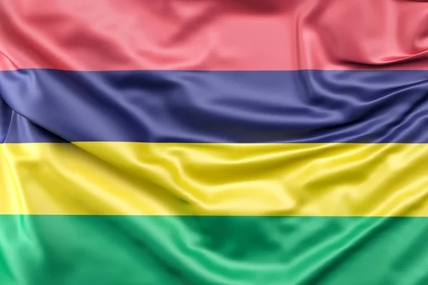 Mauritius Förkrympta Flagga Återgivning — Stockfoto