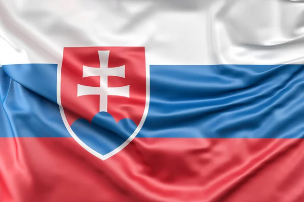 升起的斯洛伐克国旗 3D渲染 — 图库照片