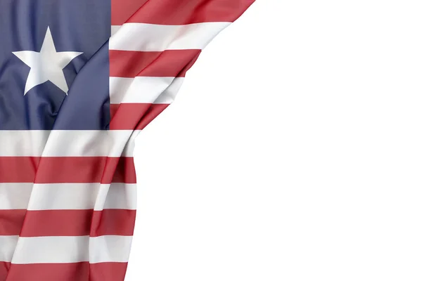 Flag Liberia Corner White Background Rendering — Stock Photo, Image
