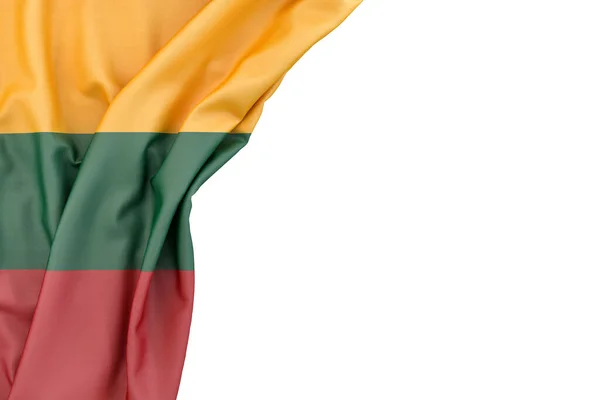 Bandeira Lituânia Canto Sobre Fundo Branco Renderização — Fotografia de Stock