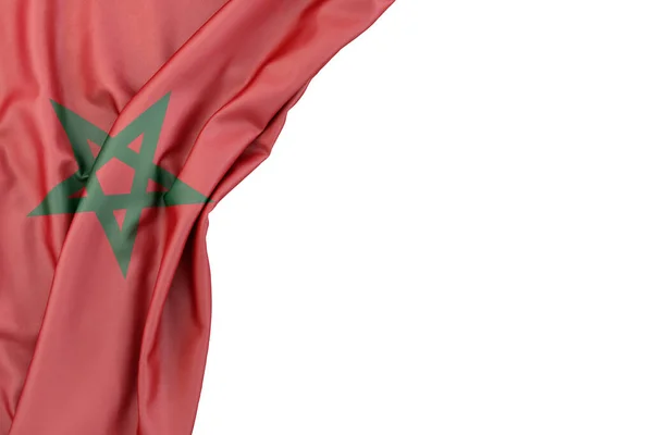 Flaga Maroka Rogu Białym Tle Renderowanie — Zdjęcie stockowe