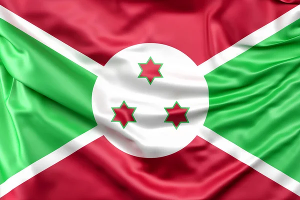 Gekräuselte Flagge Burundis Rendering — Stockfoto
