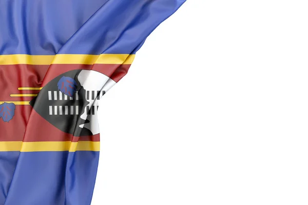 Flagga Eswatini Hörnet Vit Bakgrund Återgivning — Stockfoto