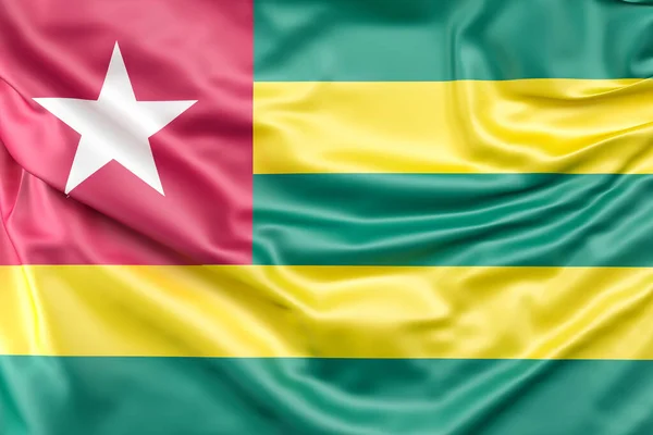 Bandiera Increspata Del Togo Rendering — Foto Stock