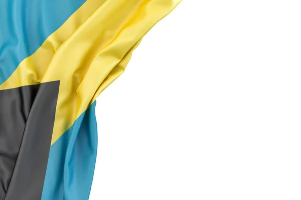 Flagga Bahamas Hörnet Vit Bakgrund Isolerad Återgivning — Stockfoto