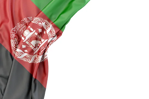 Flagga Afghanistan Hörnet Vit Bakgrund Återgivning Isolerad — Stockfoto