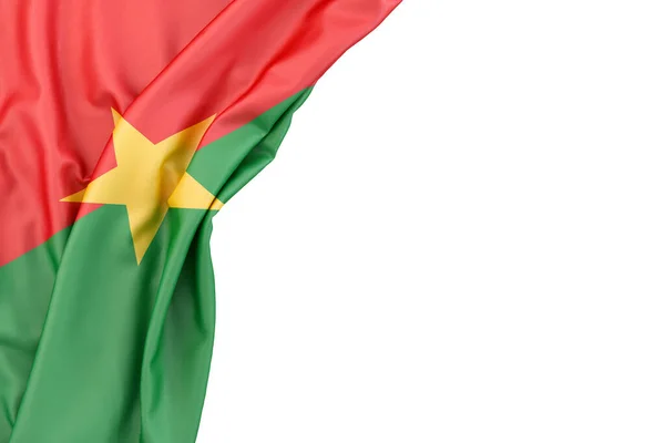 Bandeira Burkina Faso Canto Sobre Fundo Branco Renderização Isolados — Fotografia de Stock