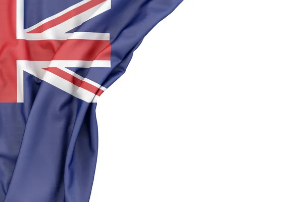 新西兰国旗在白色背景的角落里 3D渲染 被隔离了 — 图库照片