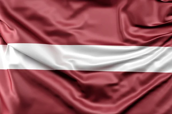 Bandera Letonia Con Volantes Renderizado — Foto de Stock
