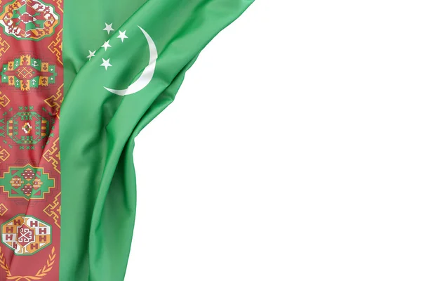 Flag Turkmenistan Corner White Background Rendering Isolated — Stock Photo, Image