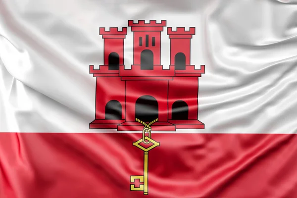 Разорванный Флаг Гибралтара Рендеринг — стоковое фото