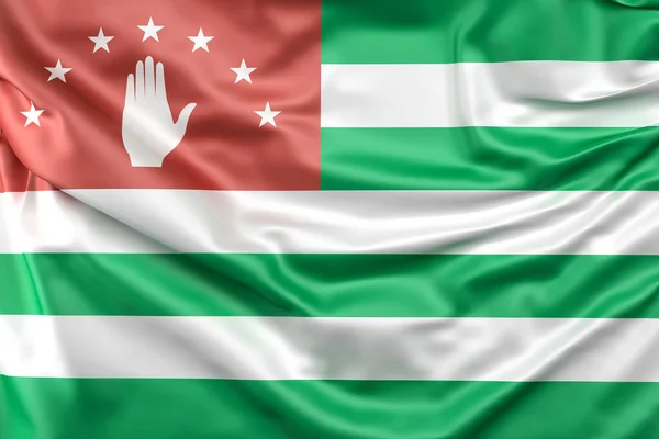 Ruffled Flag Abkhazia Rendering — Stock Photo, Image