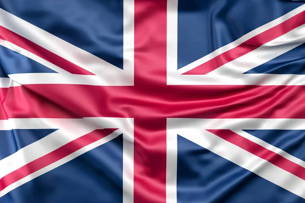 Wzburzona Flaga Zjednoczonego Królestwa Renderowanie — Zdjęcie stockowe