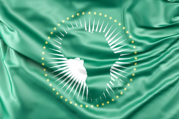 Afrika Birliği Bayrağı Dalgalandı Hazırlama — Stok fotoğraf