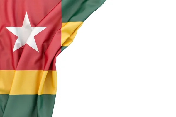 Bandiera Del Togo Nell Angolo Sfondo Bianco Isolato Rendering — Foto Stock