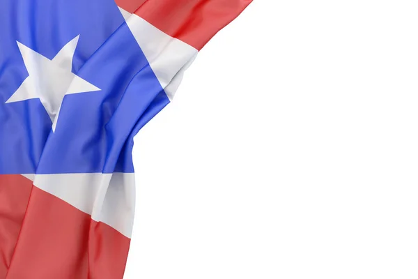Σημαία Του Πουέρτο Ρίκο Στη Γωνία Λευκό Φόντο Απομονωμένοι Απόδοση — Φωτογραφία Αρχείου