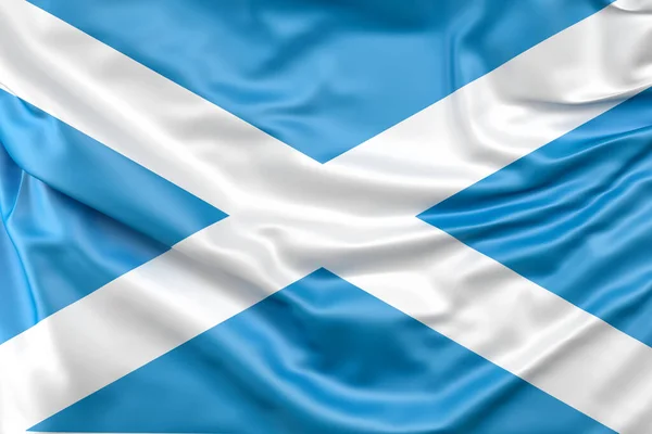 스코틀랜드의 깃발을 휘감았다 렌더링 — 스톡 사진