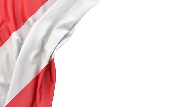 Bandera Austria Esquina Sobre Fondo Blanco Aislado Renderizado —  Fotos de Stock