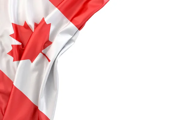 Bandera Canadá Esquina Sobre Fondo Blanco Aislado Renderizado —  Fotos de Stock