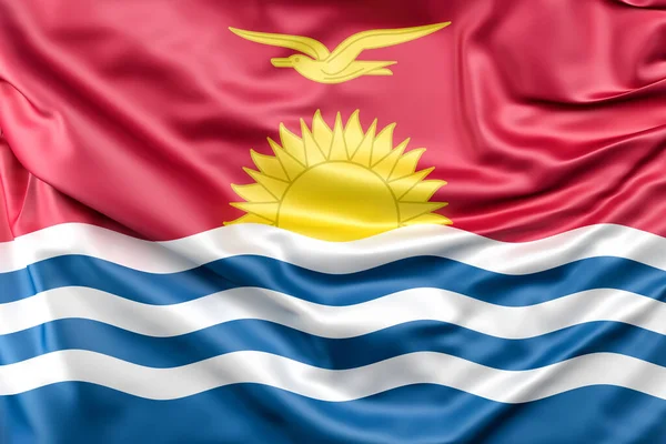 Gekräuselte Flagge Von Kiribati Rendering — Stockfoto