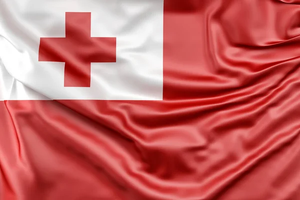 Ruffled Flag Tonga Rendering — Stock Photo, Image