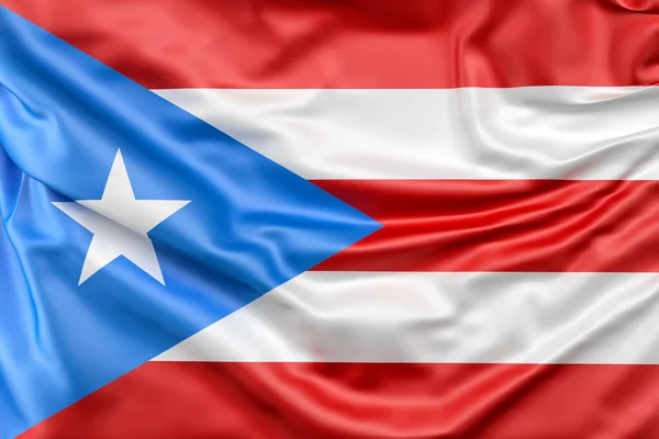 Ruffled Bandeira Porto Rico Renderização — Fotografia de Stock