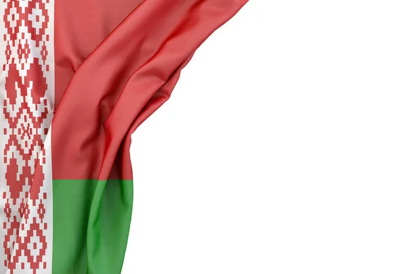 Flag Belarus Corner White Background Isolated Rendering — Stock Photo, Image