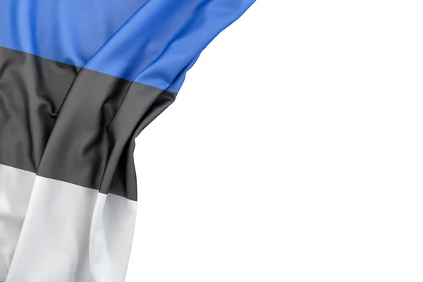 Bandeira Estónia Canto Sobre Fundo Branco Isolado Renderização — Fotografia de Stock